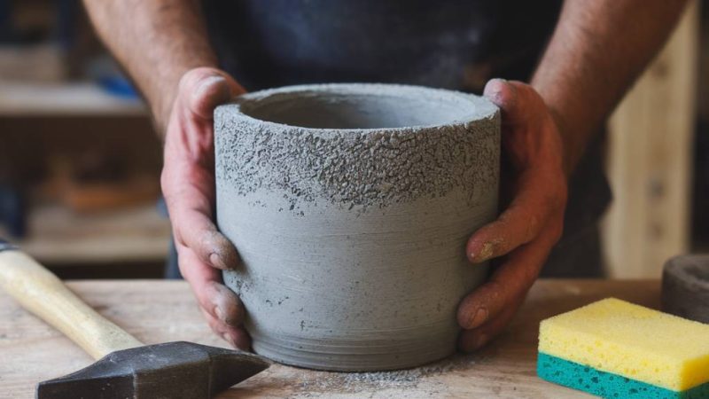 Pflanztöpfe aus Beton selbst herstellen und gestalten