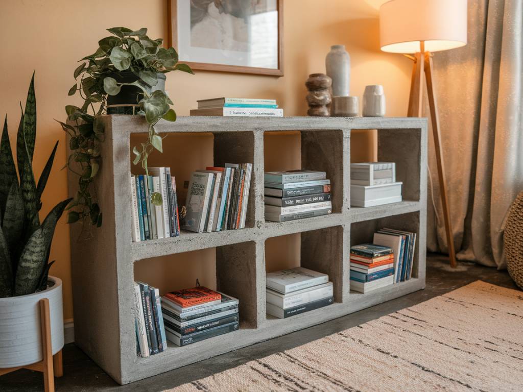 DIY-Bücherstützen aus Beton gegossen